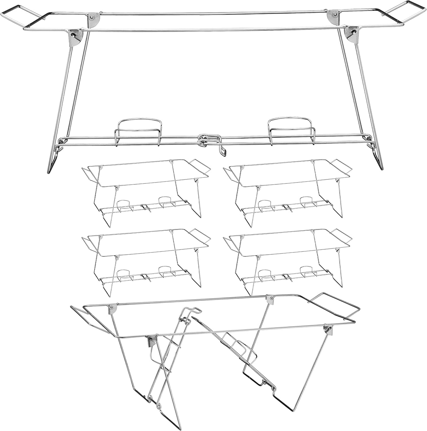 Foldable Chafing Wire Rack Buffet Stand - 6 Pack Full Size Racks For Dish Serving Trays Food Warmer catering supplies for Parties, Occasions, or Events