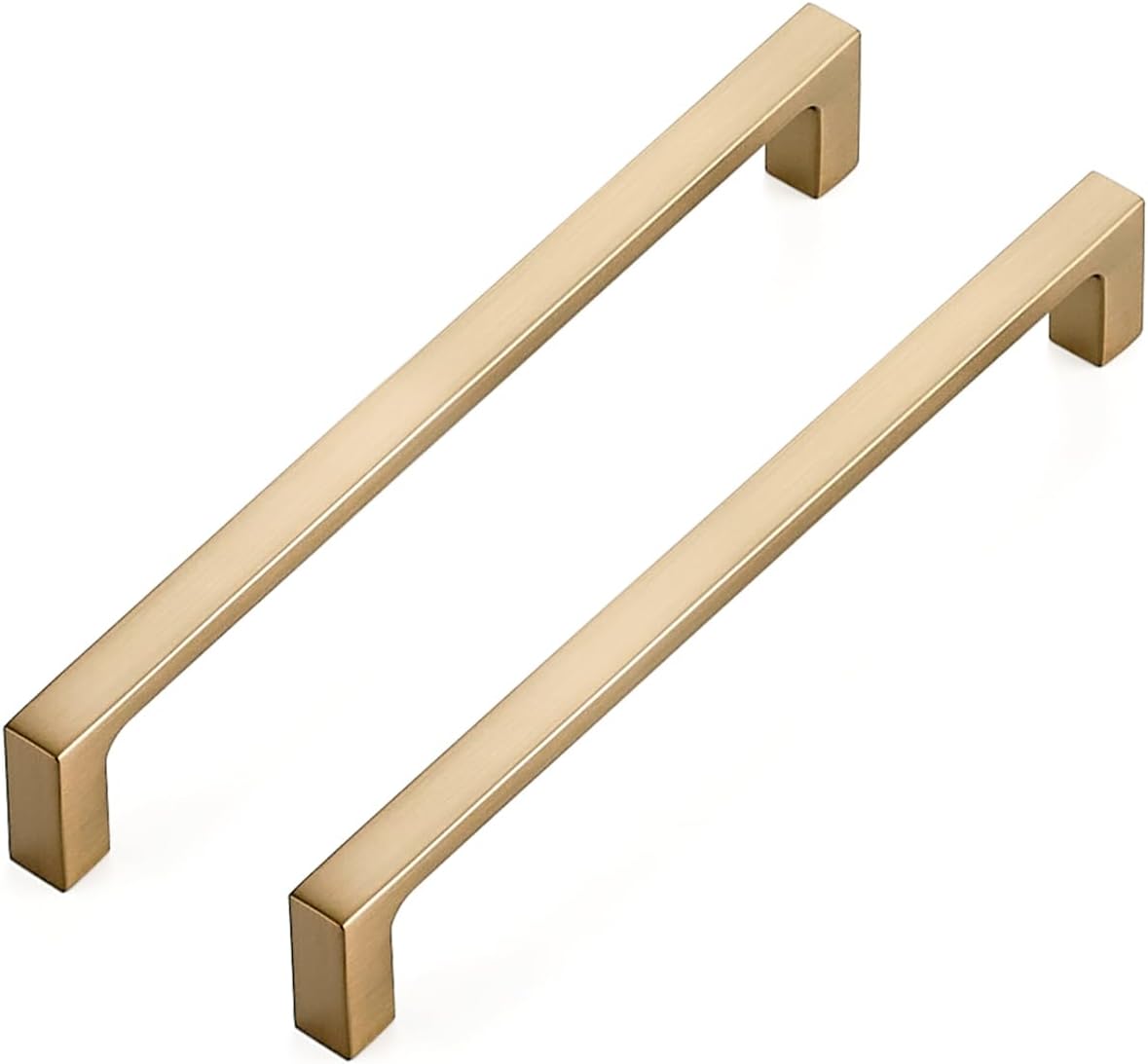 Ravinte 10 Pack Solid 5 Inch Square Cabinet Handles - Champagne Bronze Pulls for Drawers and Kitchen Cabinets - Hardware