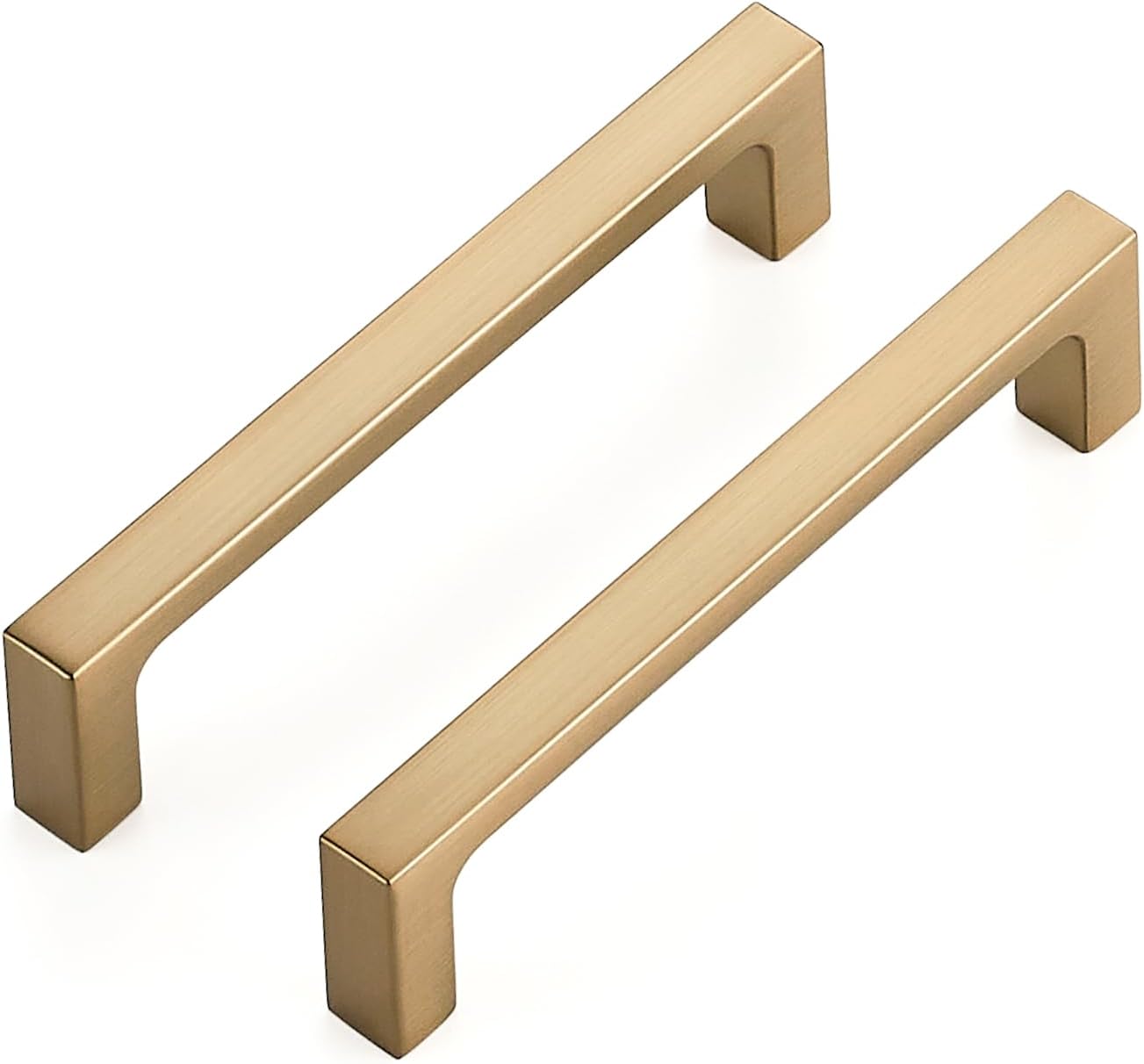 Ravinte 10 Pack Solid 5 Inch Square Cabinet Handles - Champagne Bronze Pulls for Drawers and Kitchen Cabinets - Hardware