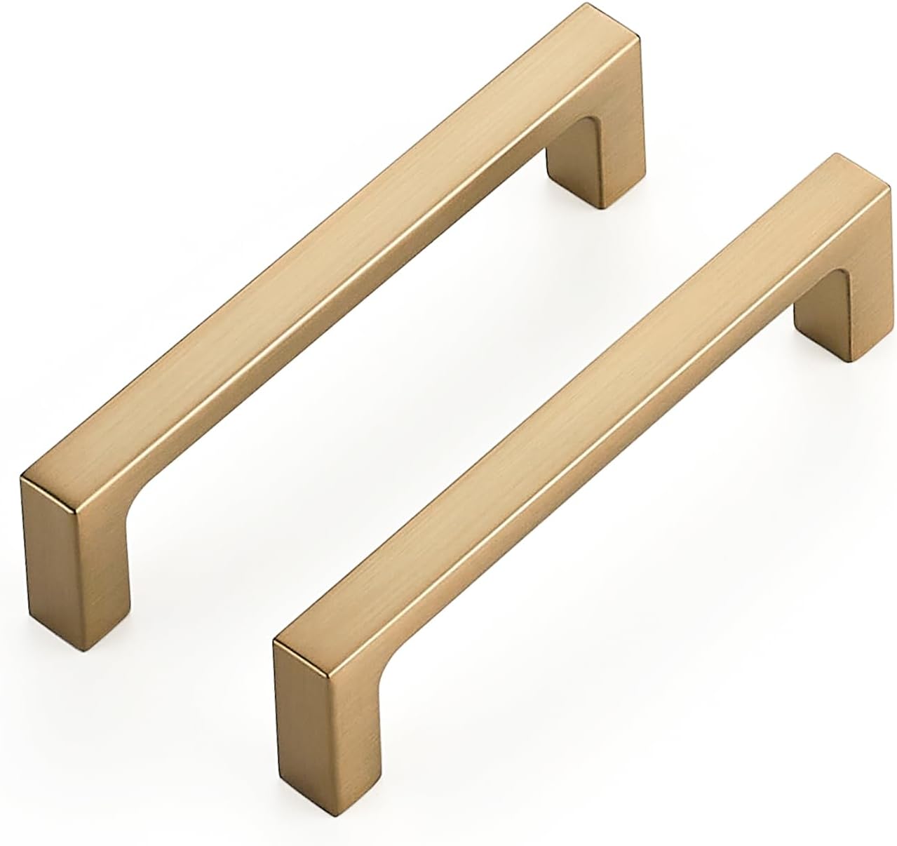 Ravinte 10 Pack Solid 5 Inch Square Cabinet Handles - Champagne Bronze Pulls for Drawers and Kitchen Cabinets - Hardware