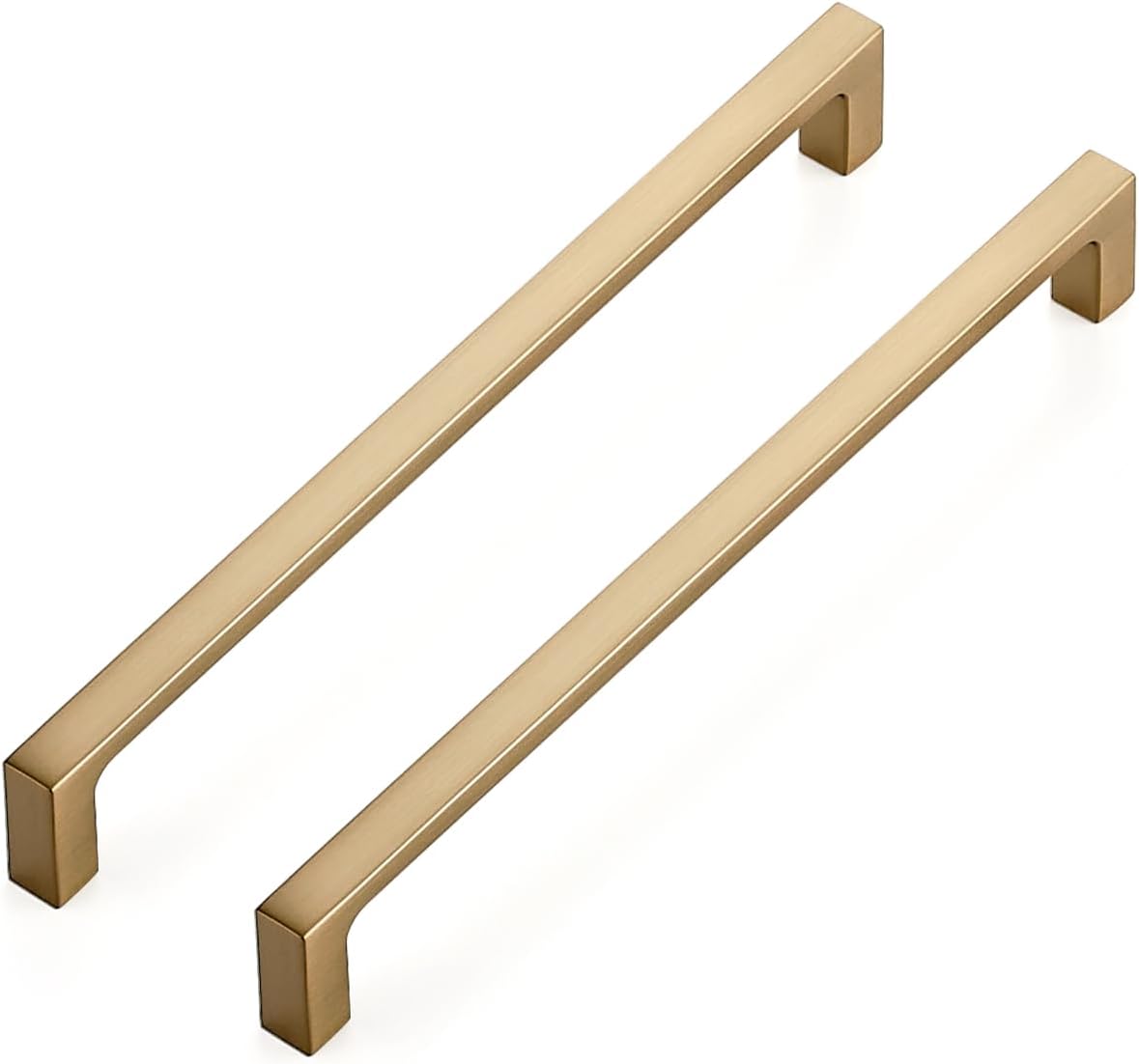 Ravinte 10 Pack Solid 5 Inch Square Cabinet Handles - Champagne Bronze Pulls for Drawers and Kitchen Cabinets - Hardware