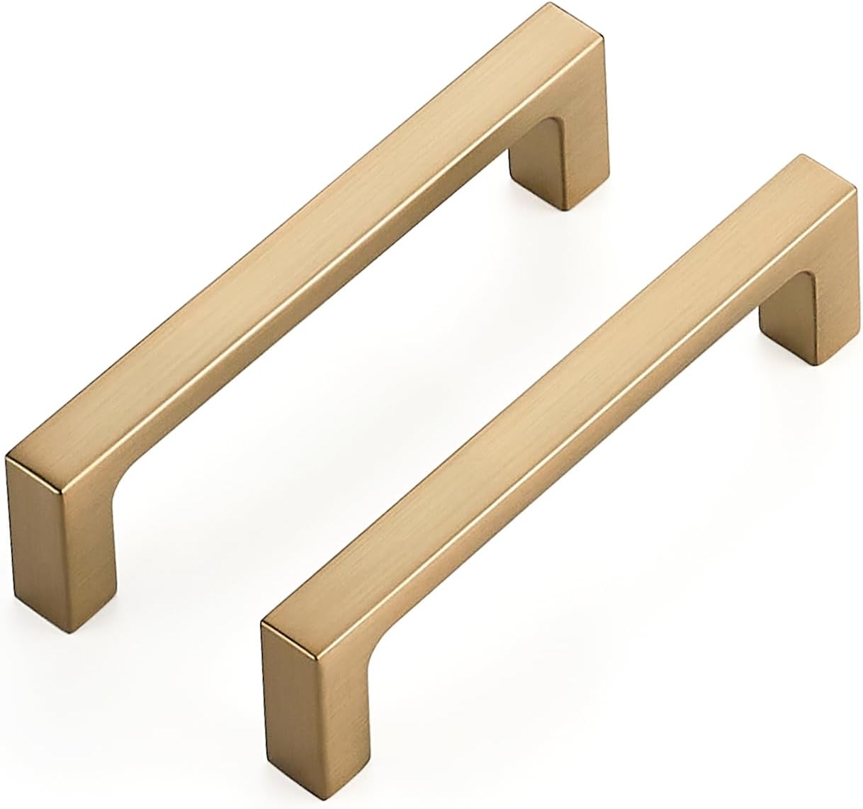 Ravinte 10 Pack Solid 5 Inch Square Cabinet Handles - Champagne Bronze Pulls for Drawers and Kitchen Cabinets - Hardware