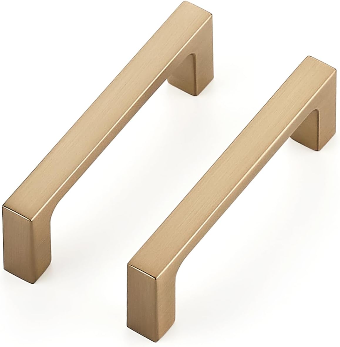 Ravinte 10 Pack Solid 5 Inch Square Cabinet Handles - Champagne Bronze Pulls for Drawers and Kitchen Cabinets - Hardware