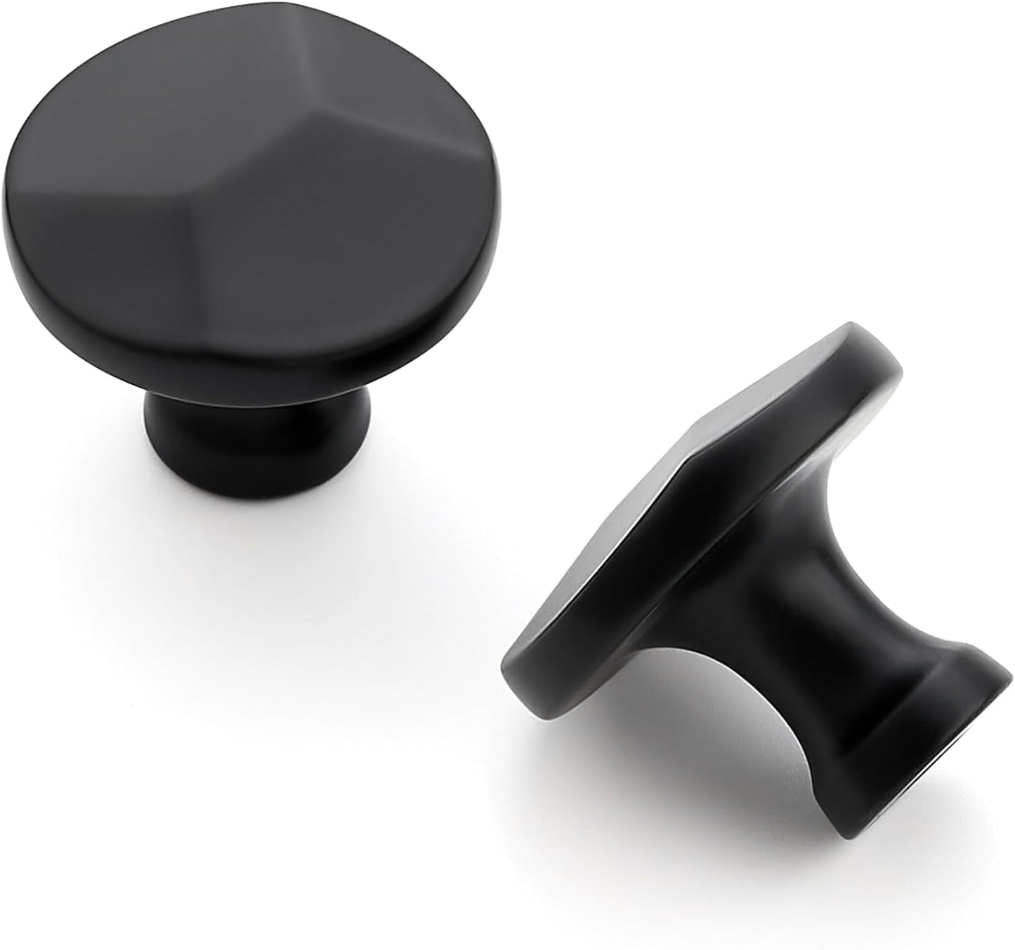 Ravinte 25 Pack Matte Black Round Cabinet Hardware Knobs,Solid Zinc Alloy Single Hole Drawer Pulls Dresser Knobs for Kitchen,Bathroom Furniture