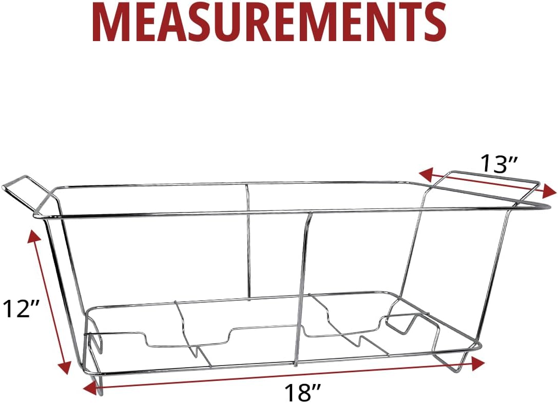 COMFICOVE 12 Pack Chafing Wire Rack Buffet Stand Chrome Frame for Events, Parties, Wedding, & Birthday Party Catering, Full Size Chafing Stand for Dish Serving Trays, Food Warmer Catering Supplies