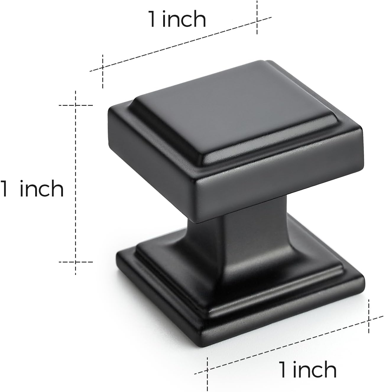 Ravinte 30 Pack Matte Black Square Kitchen Cabinet Knobs,Zinc Solid Drawer Pulls,Farmouse Cabinet Handles for Cupboard, Dresser, Closet and Bathroom, Modern Cabinet Hardware for Cabinets