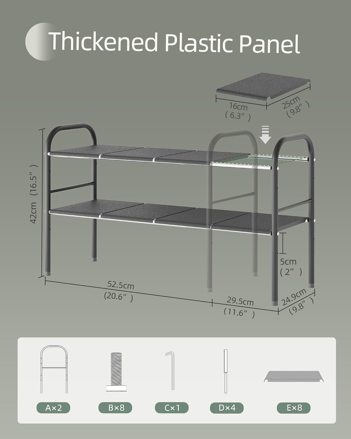 NETEL 2 Pack Under Sink Organizers and Storage,Expandable Under Cabinet Organizer Shelf with 8 Removable Panels,Expandable Shelf for Cupboard,Kitchen,Bathroom,Shoe Storage Rack