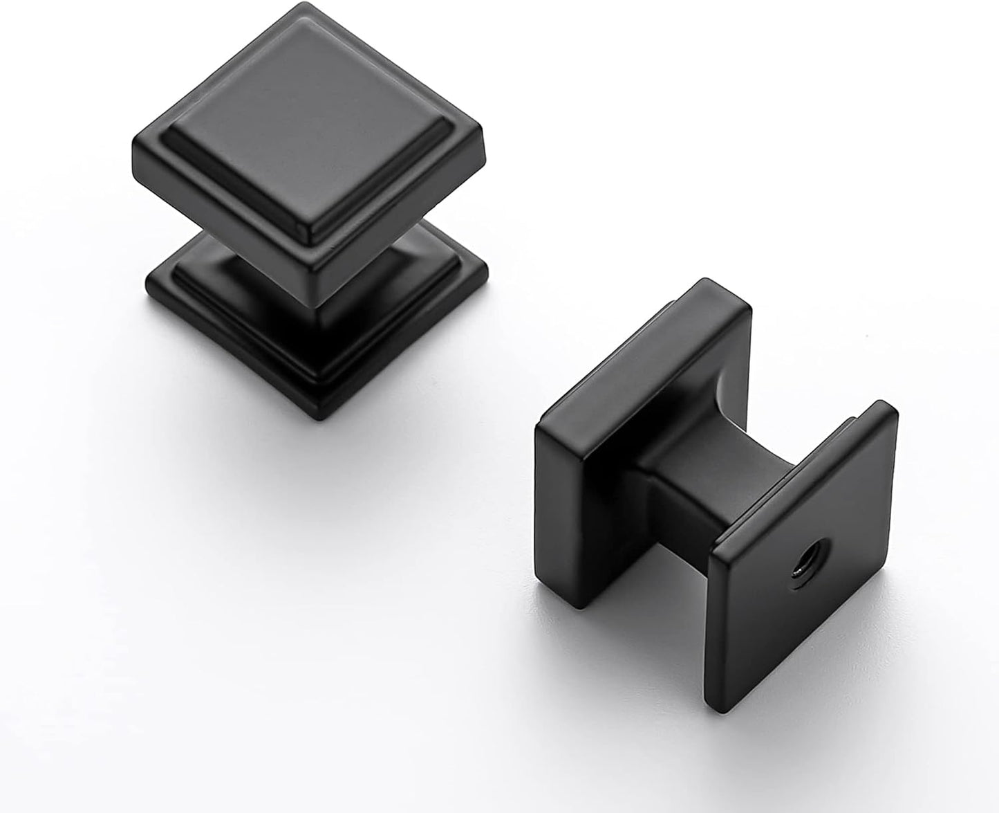 Ravinte 30 Pack Matte Black Square Kitchen Cabinet Knobs,Zinc Solid Drawer Pulls,Farmouse Cabinet Handles for Cupboard, Dresser, Closet and Bathroom, Modern Cabinet Hardware for Cabinets