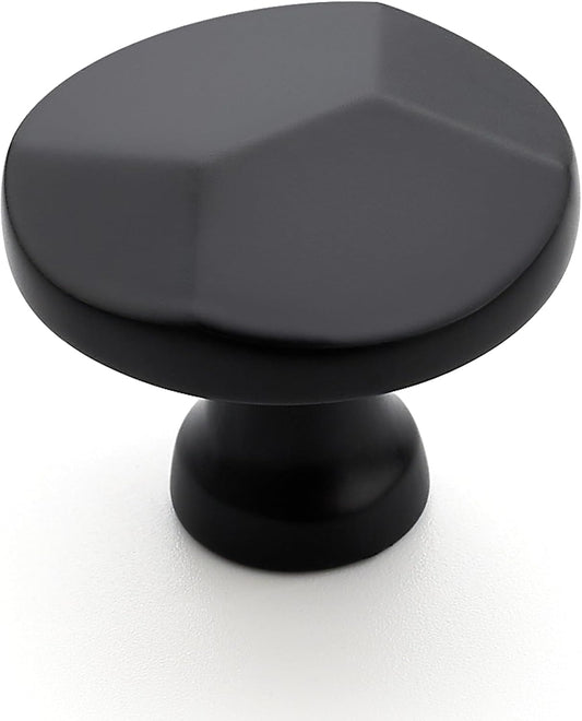 Ravinte 25 Pack Matte Black Round Cabinet Hardware Knobs,Solid Zinc Alloy Single Hole Drawer Pulls Dresser Knobs for Kitchen,Bathroom Furniture