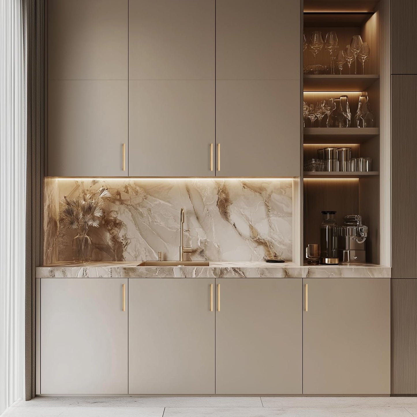 Ravinte 10 Pack Solid 5 Inch Square Cabinet Handles - Champagne Bronze Pulls for Drawers and Kitchen Cabinets - Hardware