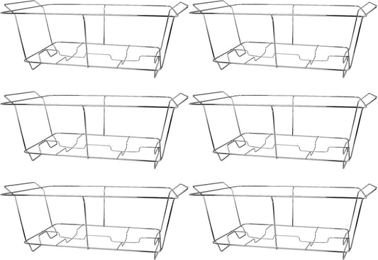 COMFICOVE 6 Pack Chafing Wire Rack Buffet Stand Chrome Frame for Events, Parties, Wedding, & Birthday Party Catering, Full Size Chafing Stand for Dish Serving Trays, Food Warmer Catering Supplies