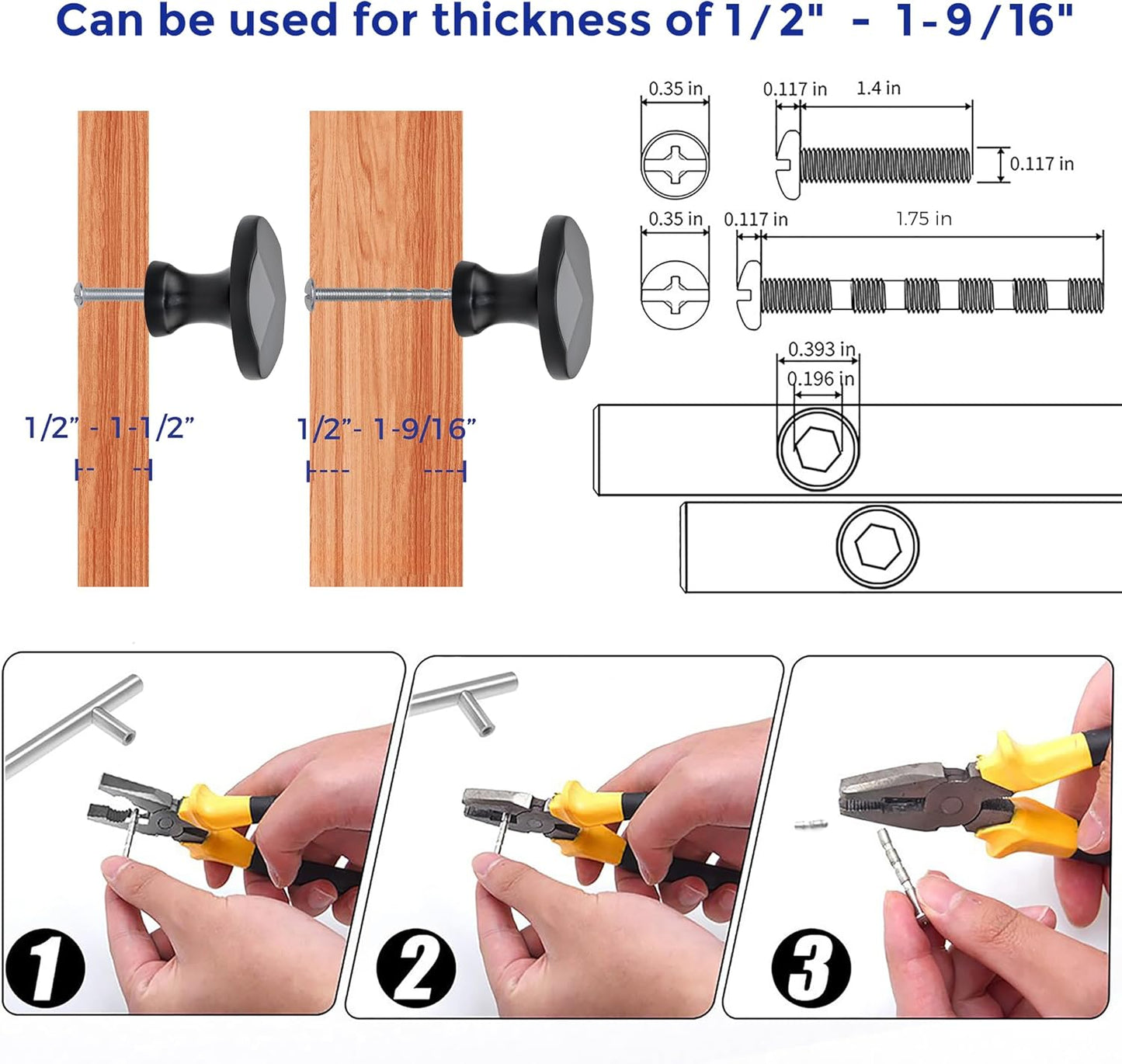 Ravinte 25 Pack Matte Black Round Cabinet Hardware Knobs,Solid Zinc Alloy Single Hole Drawer Pulls Dresser Knobs for Kitchen,Bathroom Furniture
