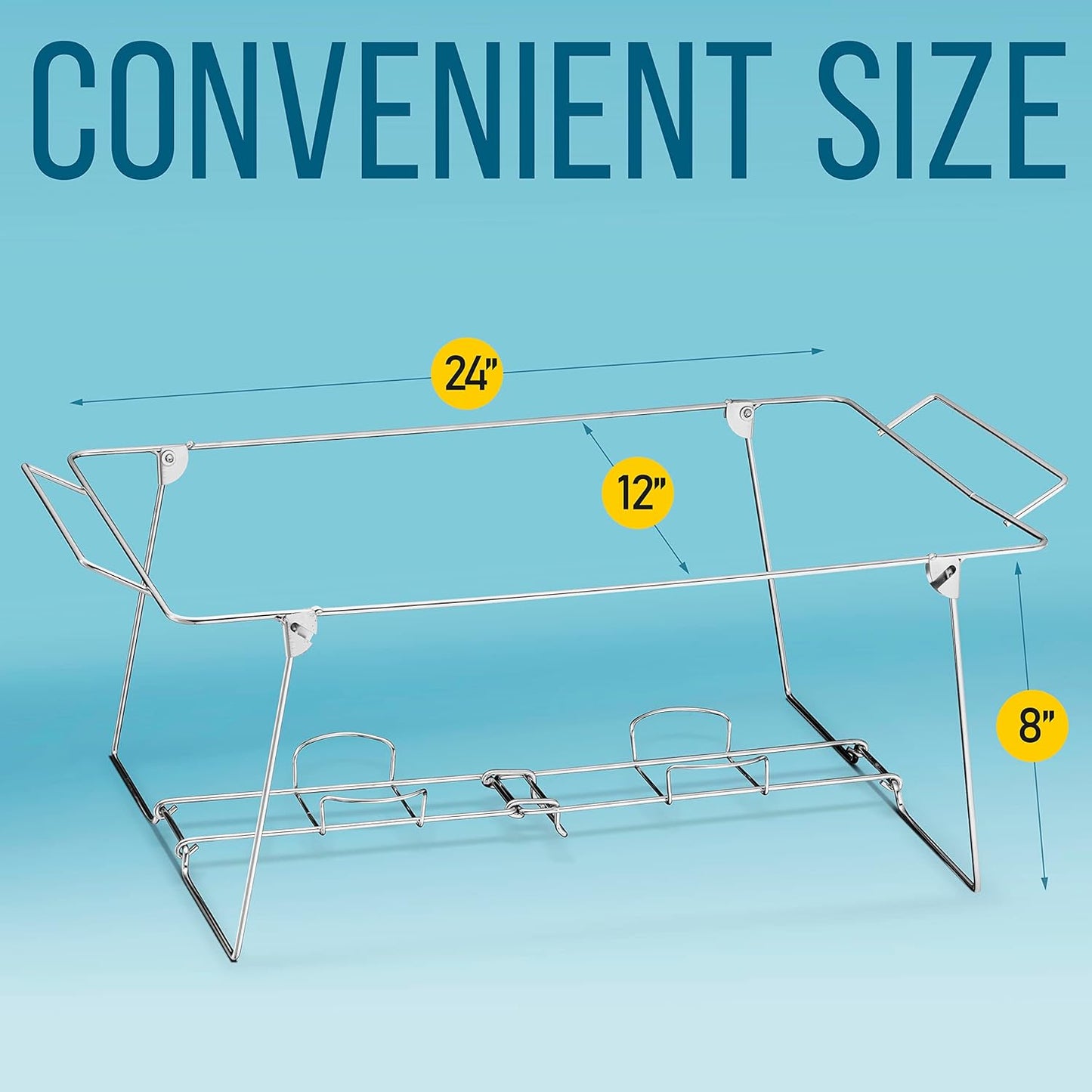 Foldable Chafing Wire Rack Buffet Stand - 6 Pack Full Size Racks For Dish Serving Trays Food Warmer catering supplies for Parties, Occasions, or Events