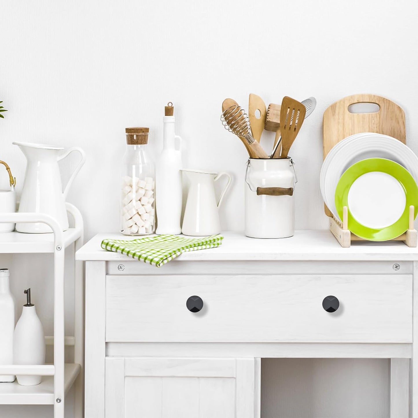 Ravinte 25 Pack Matte Black Round Cabinet Hardware Knobs,Solid Zinc Alloy Single Hole Drawer Pulls Dresser Knobs for Kitchen,Bathroom Furniture