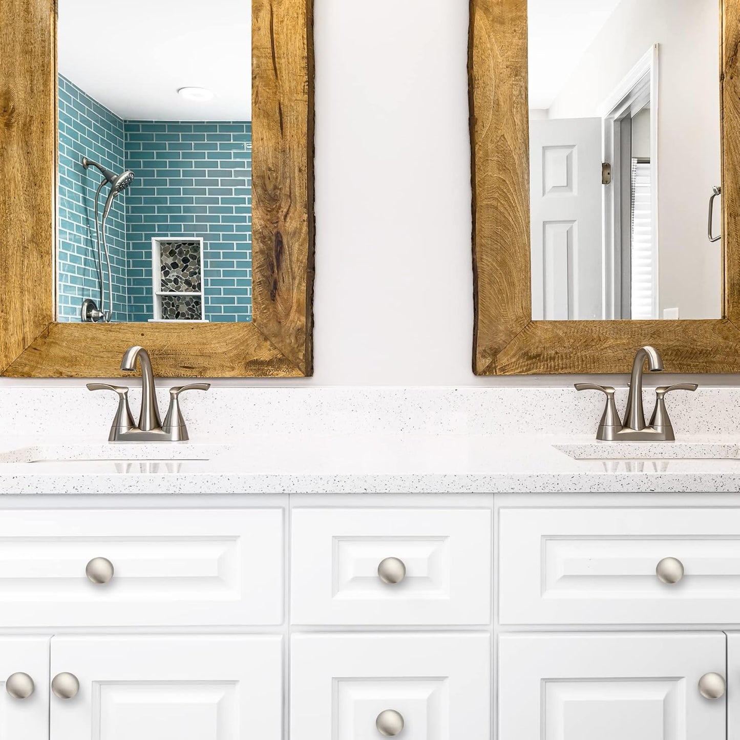 Ravinte 30 Pack Brushed Nickel Round Zinc Cabinet Knobs for Kitchen Bathroom Closet Dresser Cabinets